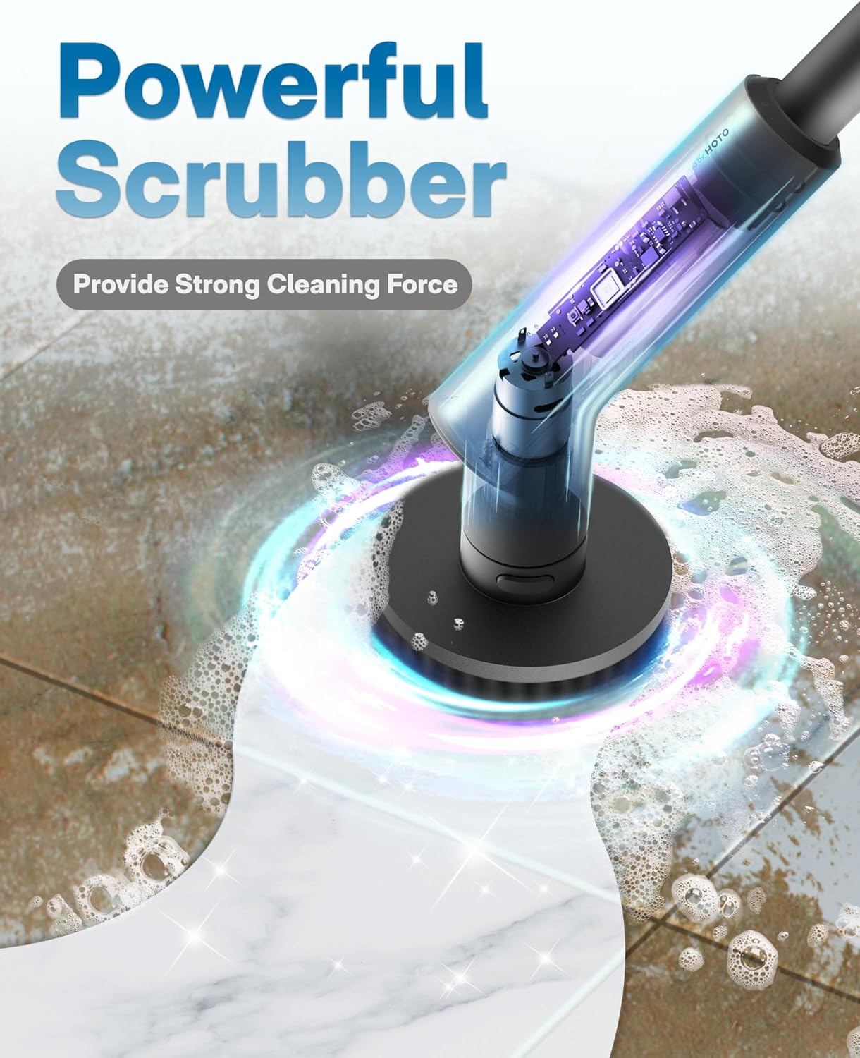 HOTO Cordless Electric Spin Scrubber, IPX7 Full Body Waterproof Bathroom Cleaning Brush, Max 22