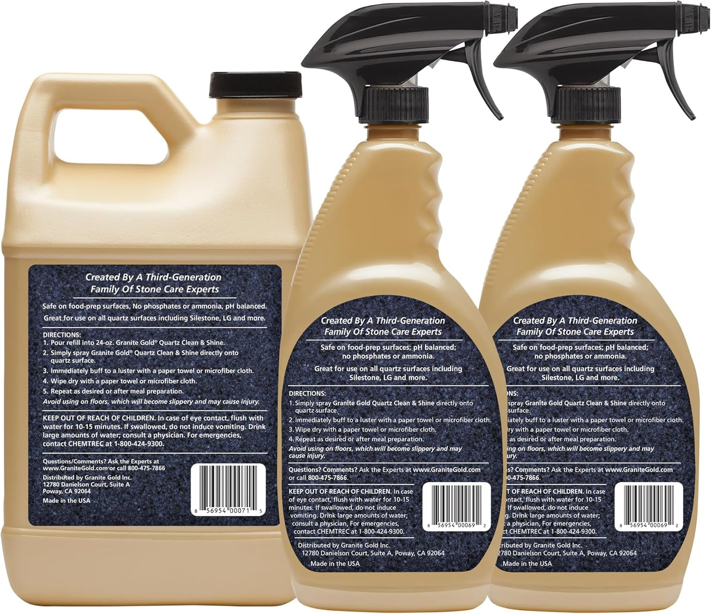 Granite Gold Quartz Clean & Shine Streak-Free Cleaner Deeps Cleans and Polishes All Quartz Surfaces