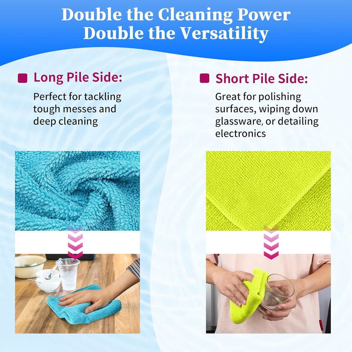 FIXSMITH Microfiber Cleaning Cloth - Pack of 12, Multi-Functional Towels, Size: 12 x 16 in, Highly