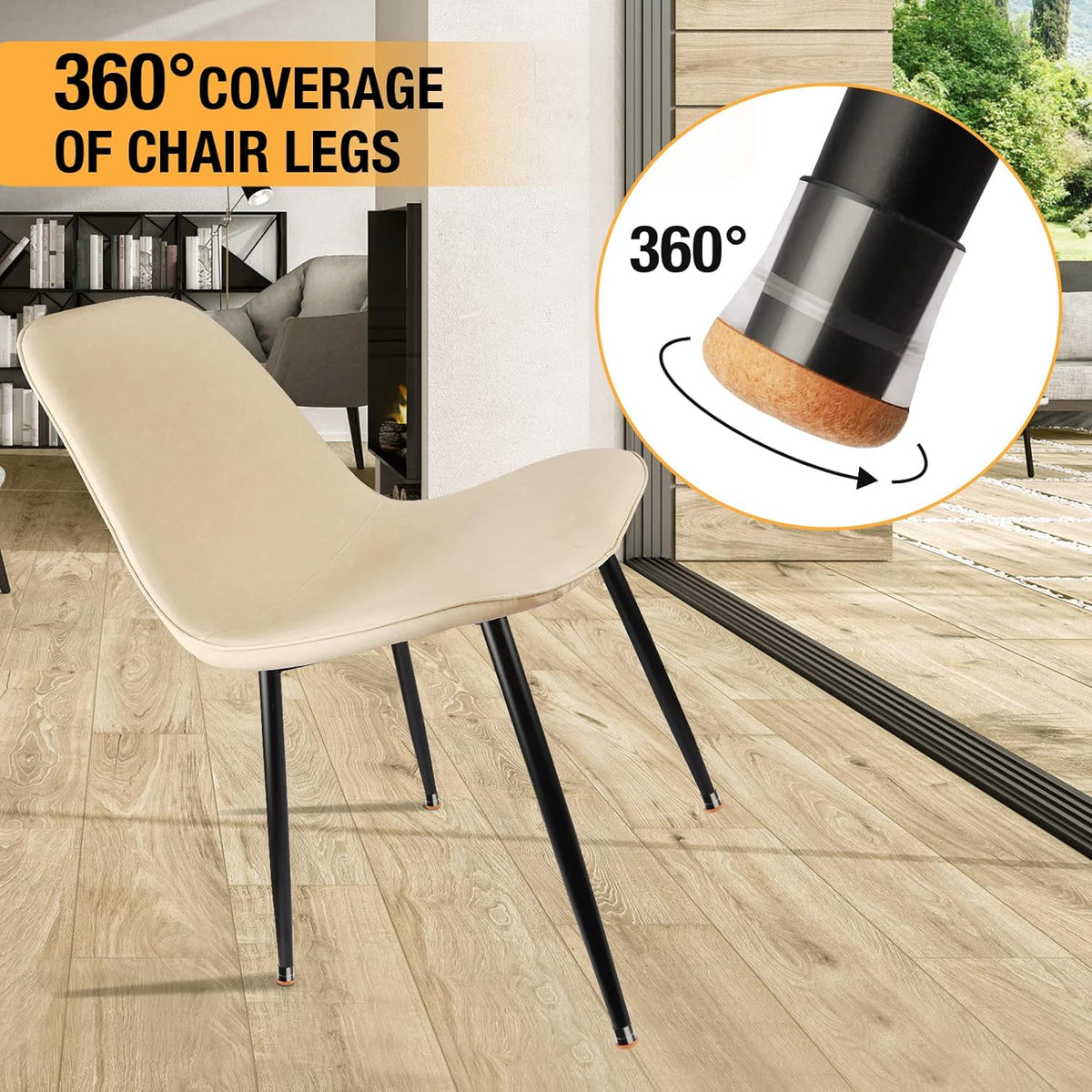 32 Pcs New Chair Leg Floor Protectors, Silicone Chair Leg Protectors for Hardwood Floors, Floor