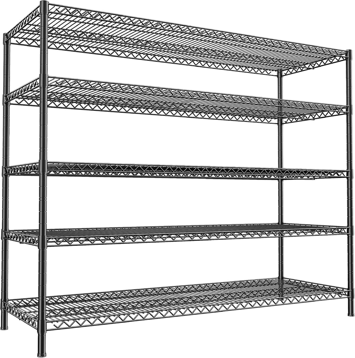 REIBII 55.5" W Storage Shelves 3200LBS Metal Shelving 5 Tier Wire Shelving Unit Garage Shelving