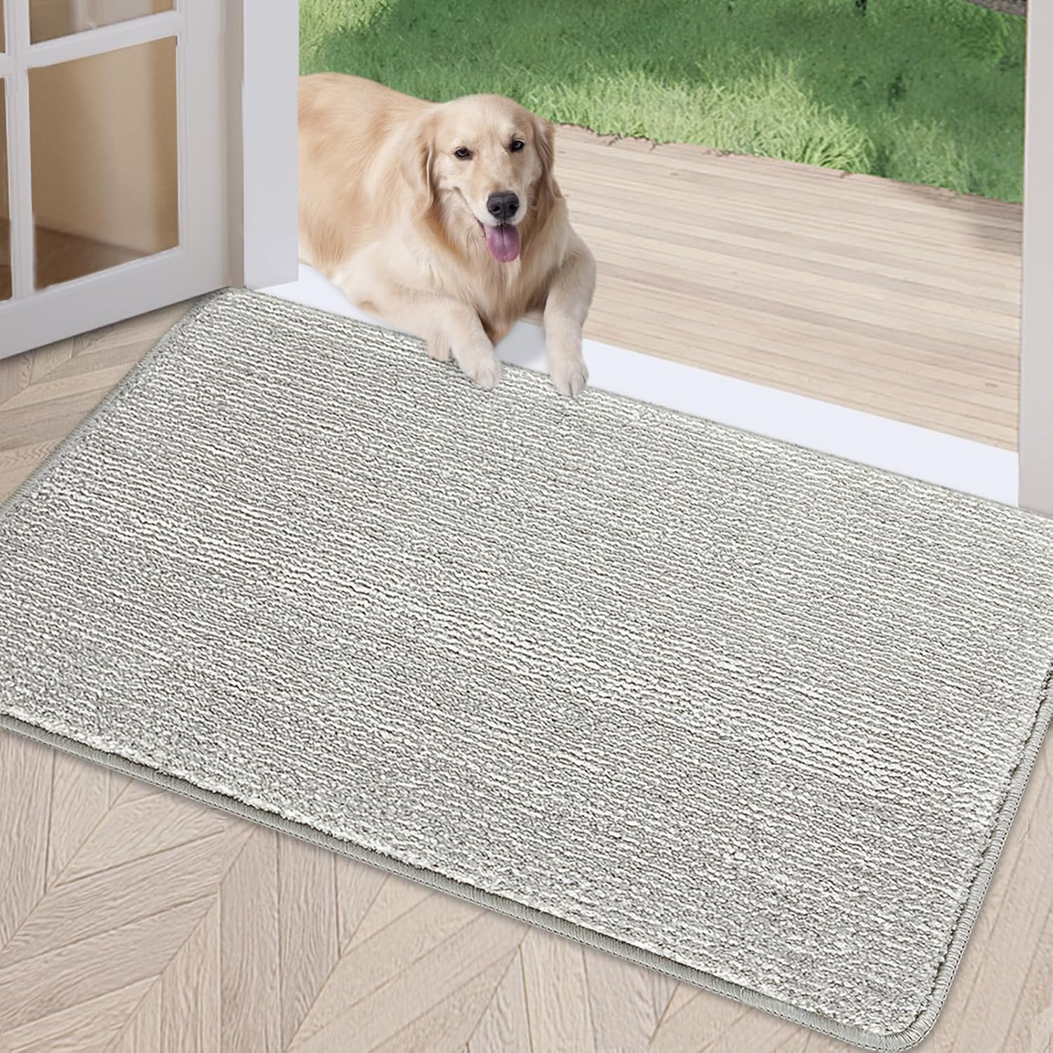 REFETONE Indoor Doormat, Front Door Mat 36"x59" Absorbent Rubber Backing Non Slip Back Door Mats