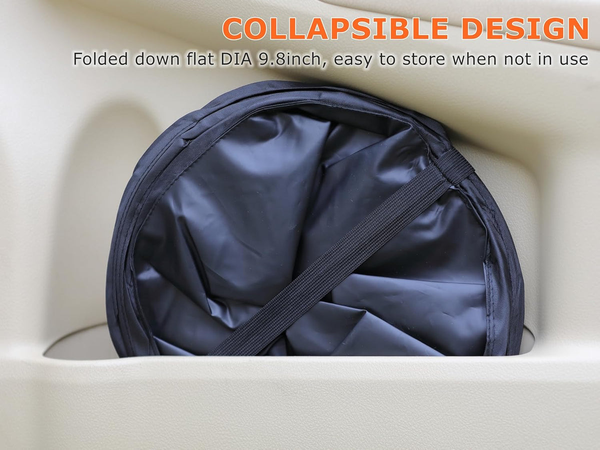Ginsco 2Packs 4 Gallons New Leakproof Car Trash Can, Large Trash Can Pop-up Collapsible Hanging Car