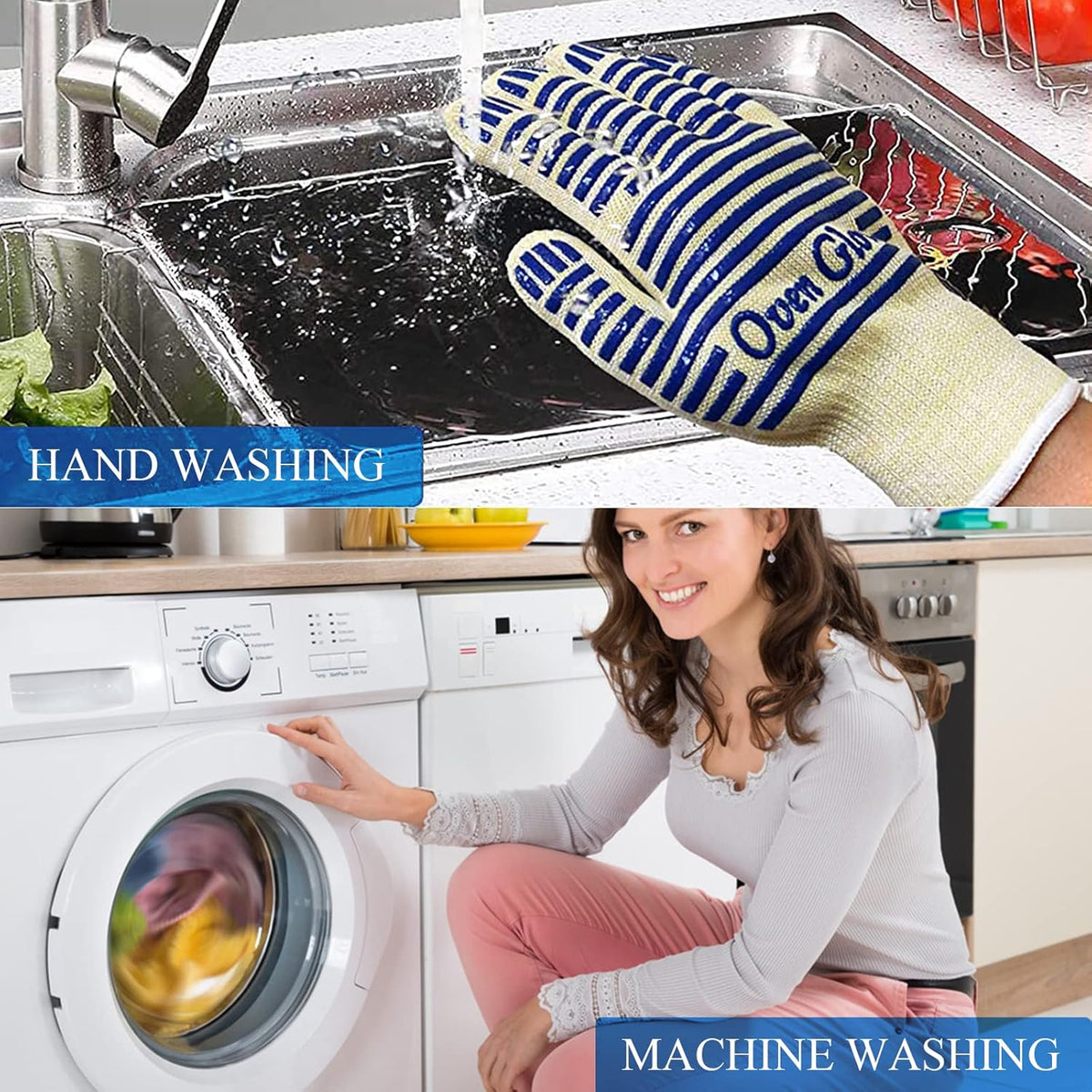 Oven Gloves, Heat Resistant 540 Degrees Grilling Gloves, Hot Surface Handler Non-Slip Silicone Oven
