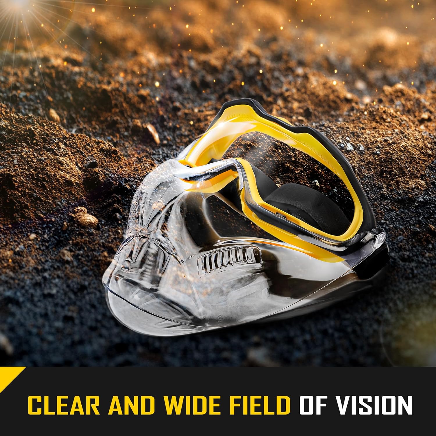 COOLJOB Safety Goggles Over Glasses with Anti-Fog Clear Lens, ANSI Z87.1 Impact Resistance and UV