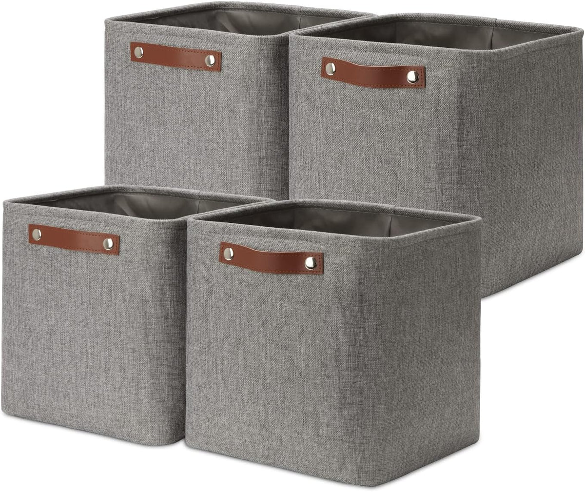 DULLEMELO Square Storage Cubes Baskets for Gifts Empty, 11 inch Cube Stroage Bins Linen Closet