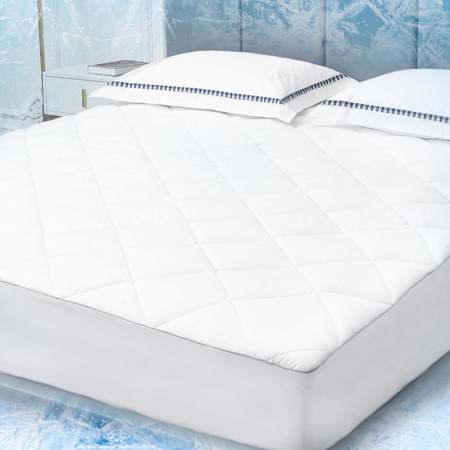 Sunflower Cooling Quilted California King Mattress Protector, Mattress Pad Cal King Chill Soft