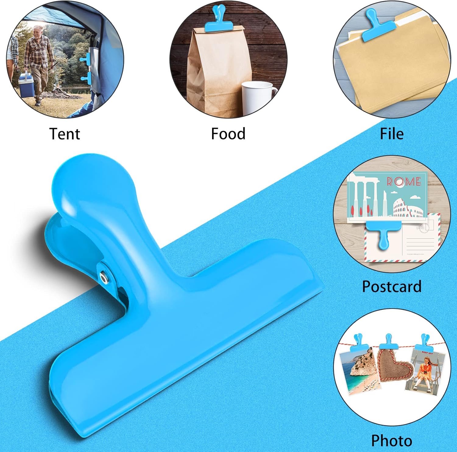 Bag Clips Heavy Duty Stainless Steel Chip Clips, Food Bags Clamp Great for Kitchen Office to Seal