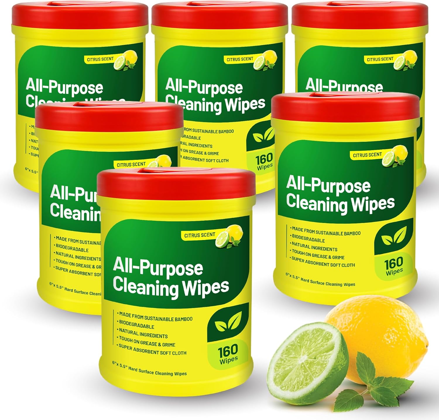 RTS Companies Inc All-Purpose Cleaning Wipes, Citrus Scent, Biodegradable, Multi-Surface, 160 Wipes