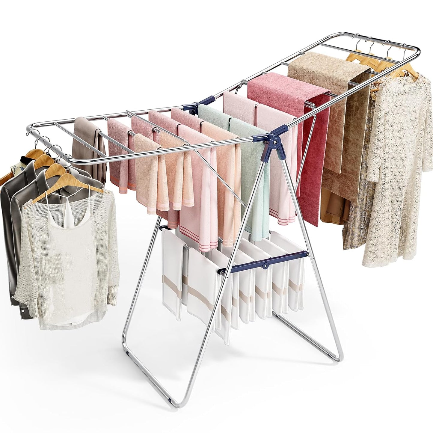 APEXCHASER Clothes Drying Rack, Stainless Steel Drying Rack Clothing with Height-Adjustable