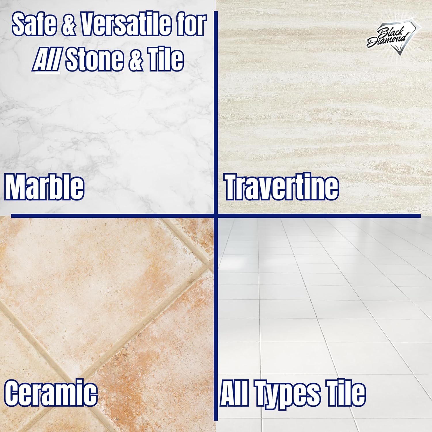 Black Diamond Stoneworks MARBLE & TILE FLOOR CLEANER. Great for Ceramic, Porcelain, Granite