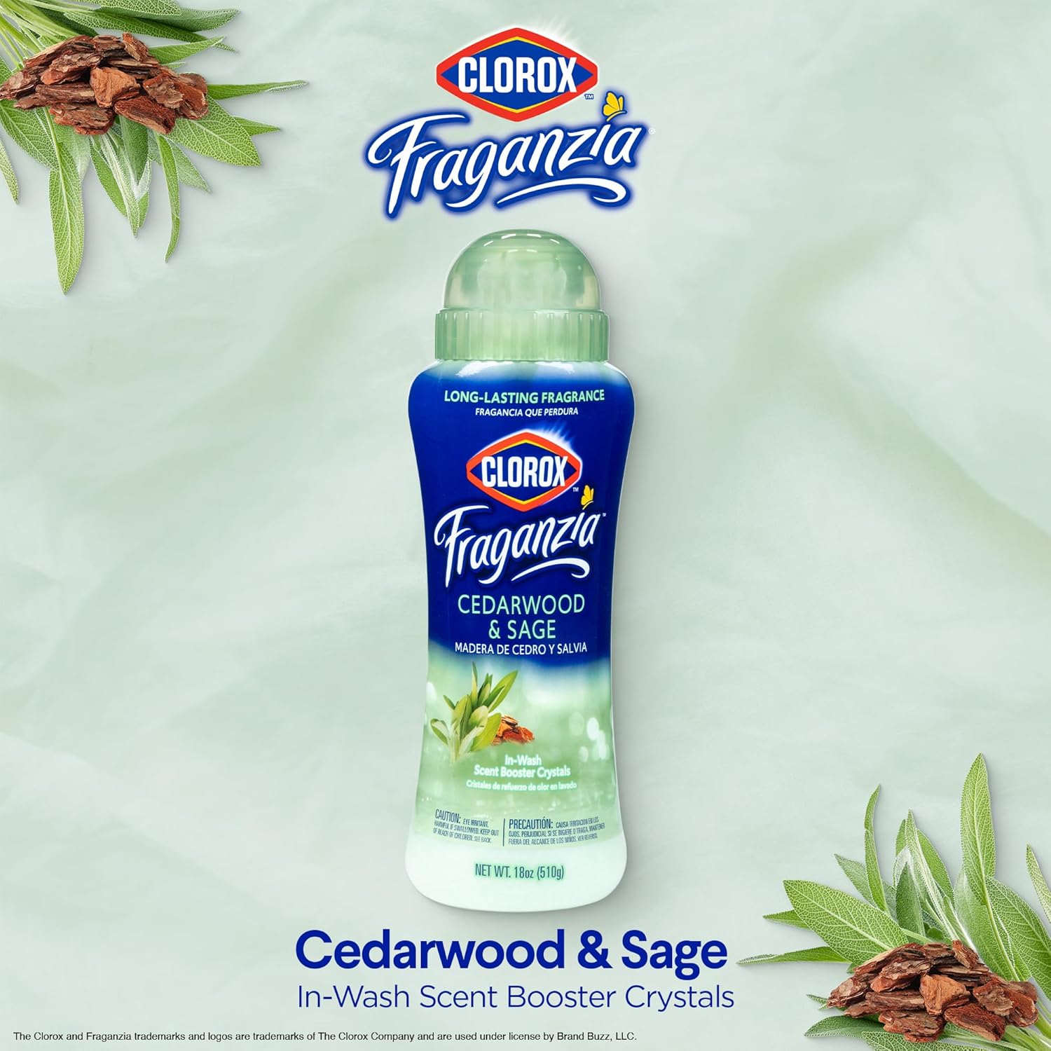 Clorox Fraganzia Laundry Scent Booster Crystals in Cedarwood & Sage Scent - Scented In-Wash