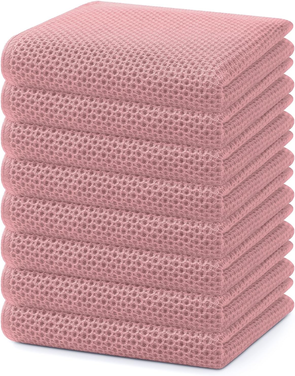 Homaxy 100% Cotton Waffle Weave Kitchen Dish Towels, Ultra Soft Absorbent Quick Drying Cleaning