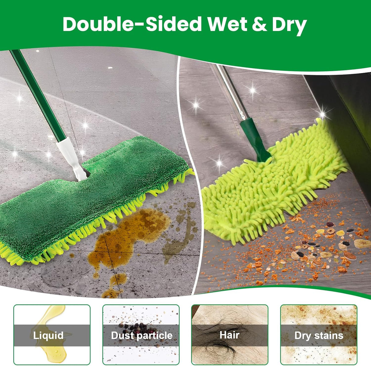 3 Pack Mop Head Replacement for Libman 18" 2-Sided Microfiber Dust Mop, Washable & Reusable Mop Pad