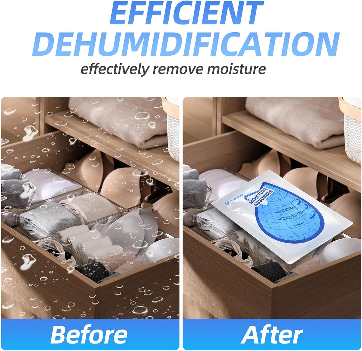 100 Gram 30 Packs Moisture Absorbers, Dehumidifier Bags for Bathrooms, Basements, Rvs, Humidity