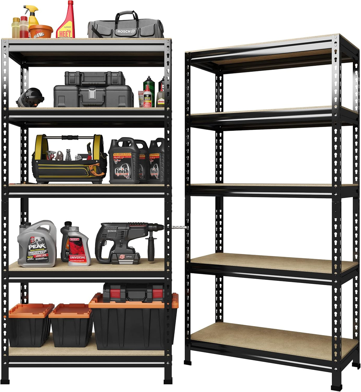 PrimeZone 32"W x 16"D x 63" H Storage Shelves - 2 Pack 5 Tier Adjustable Garage Storage Shelving