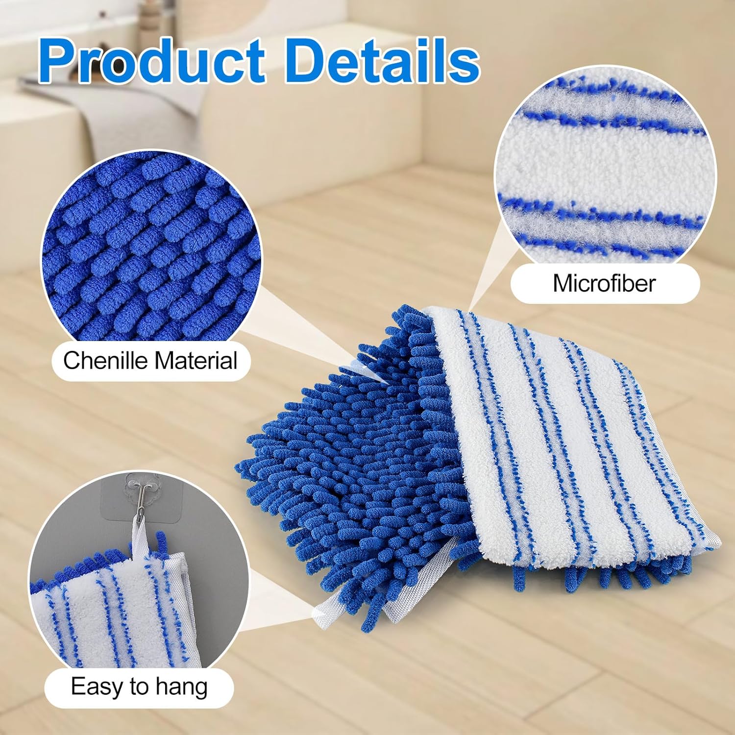 Microfiber Dust Mop for Hardwood Floors, Flat Mops for Floor Cleaning, Double-Sided Flip Mops with