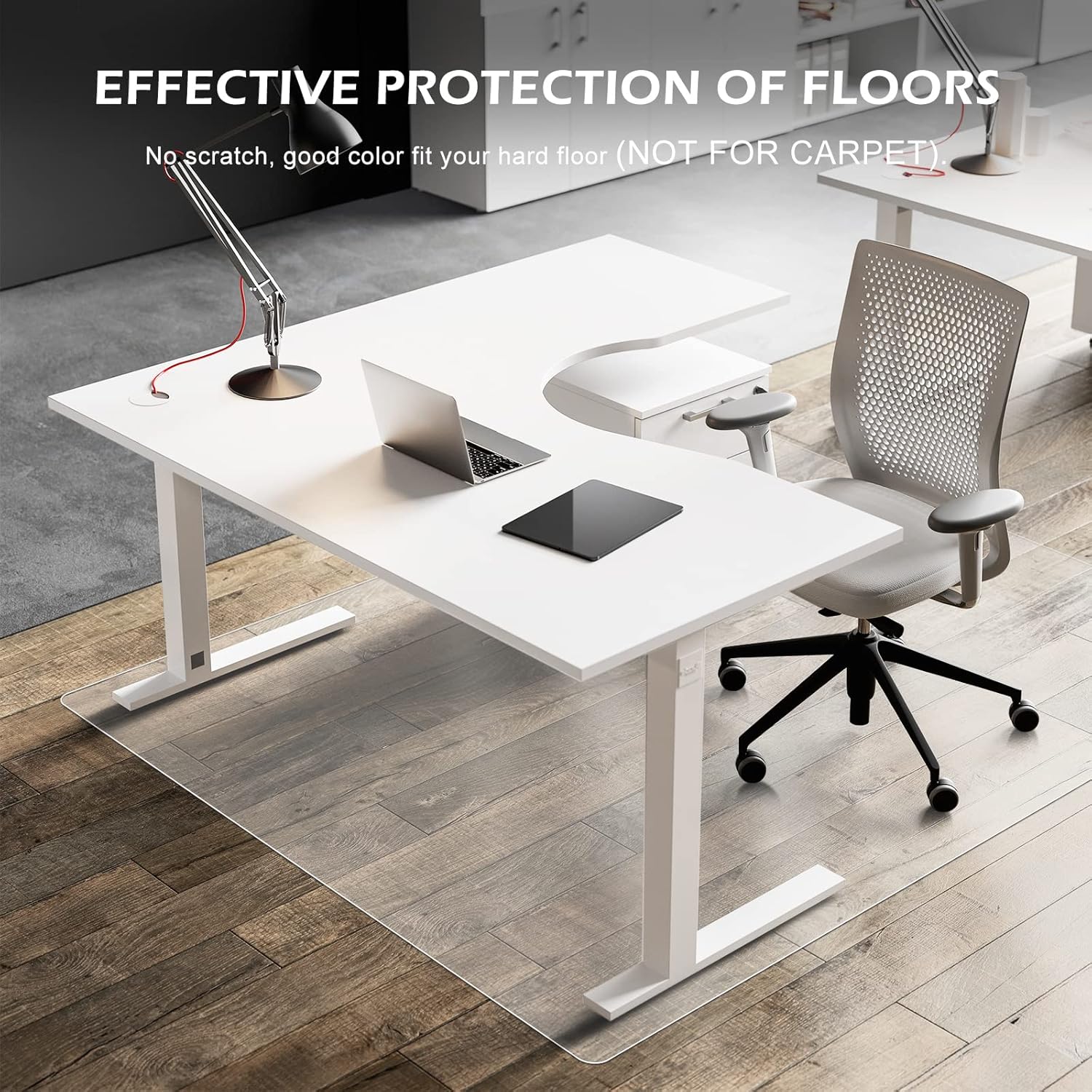 SALLOUS Office Chair Mat for Hard Floors, 63" x 51" Large Chair Mat for Hardwood Floors, Slip