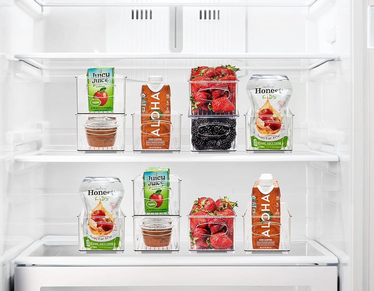 Sorbus Stackable Refrigerator Organizer Bins - Clear Storage Bins for Kitchen Pantry, Freezer &