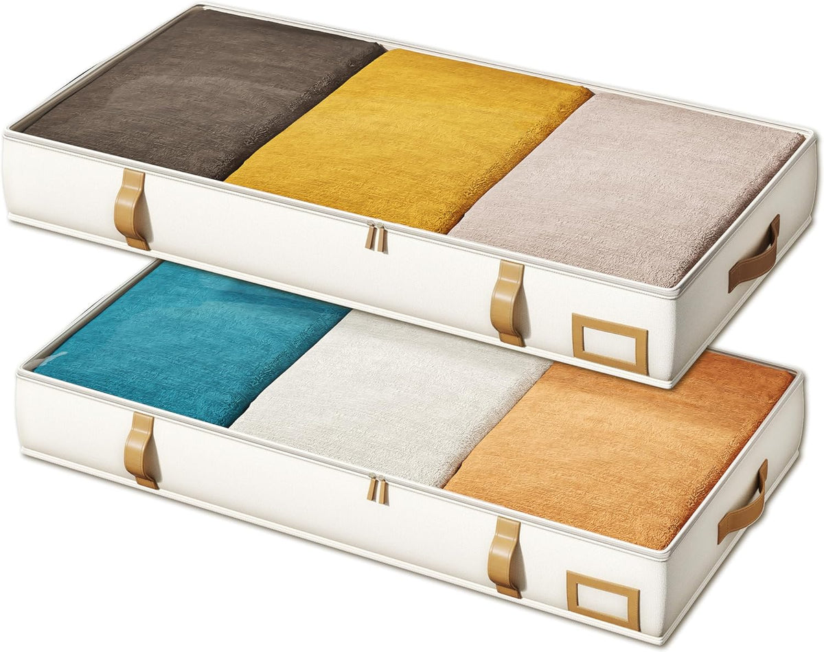 Vailando Under Bed Storage Containers, Foldable Storage Bins for Blankets, Comforter, and Seasonal