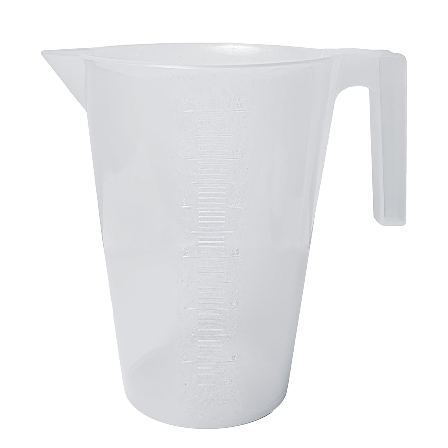 SP Bel-Art Tall Form 3000 ml Polypropylene Graduated Pitcher, 10ml, Chemical-Resistant Measure
