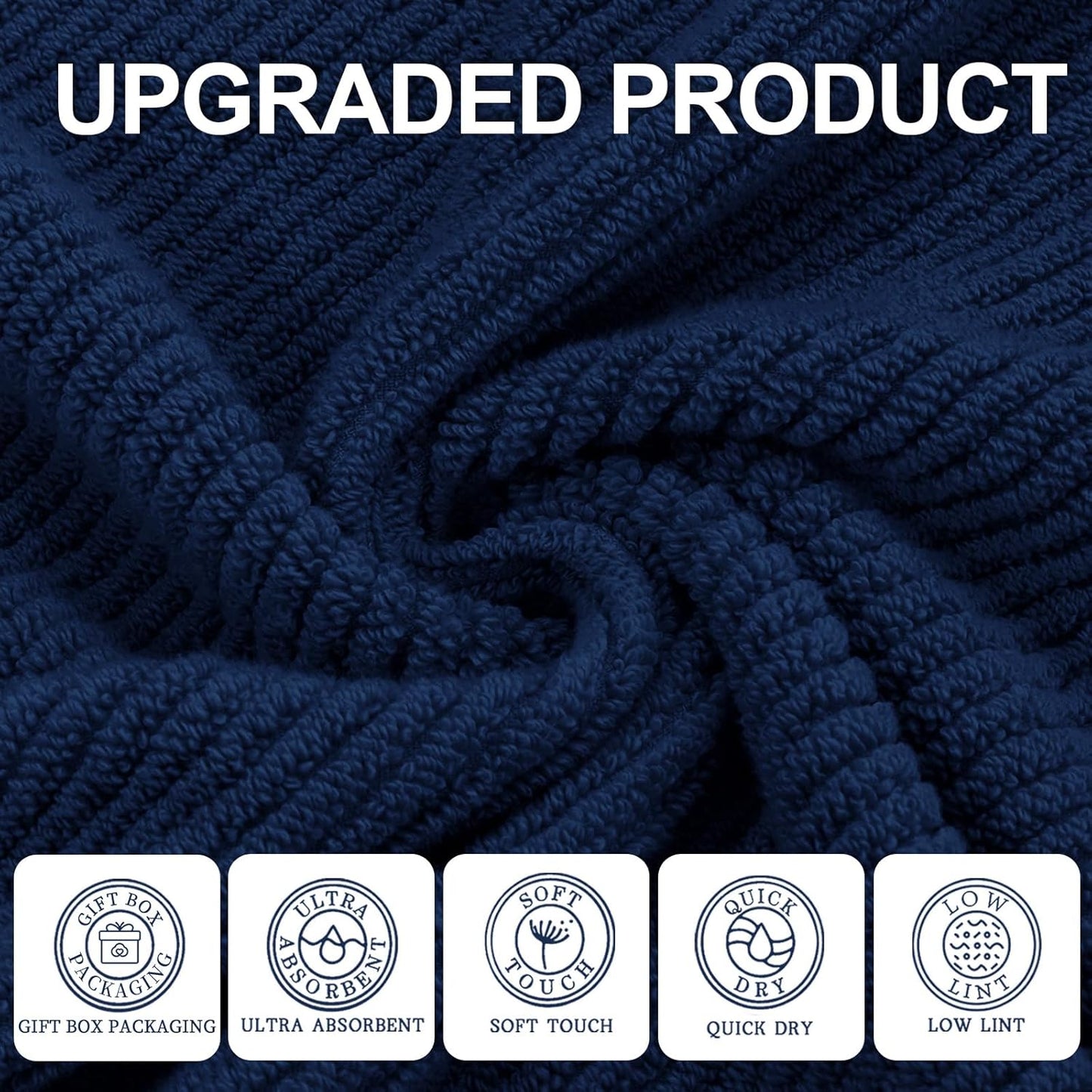 VOOVA & MOVAS Bathroom Hand Towels Set of 4, 18"x 28" - 100% Cotton | Lightweight | Thick | Quick