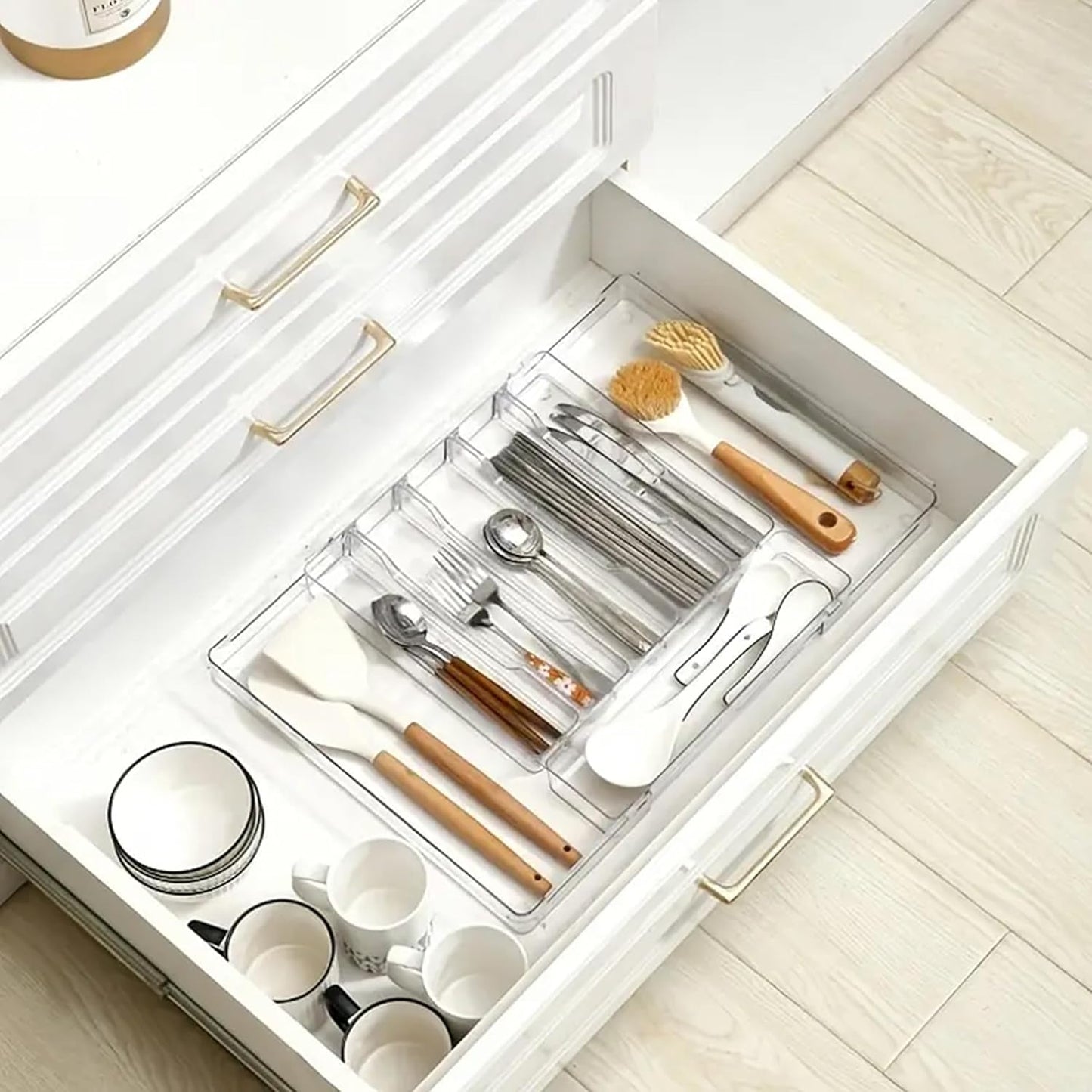 Silverware Drawer Organizer, Expandable Utensil Tray for Kitchen Drawers,BPA Free Flatware and