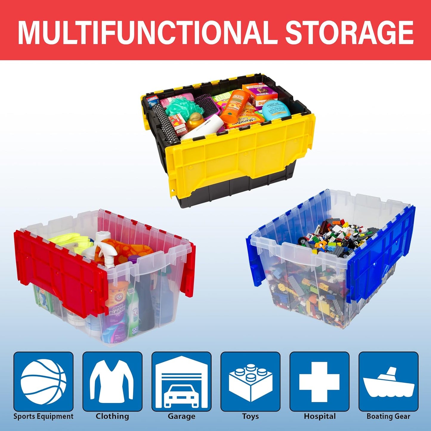 Akro-Mils KeepBox 18 Gallon Storage Container, Nesting and Stackable Plastic Storage Box with Lid