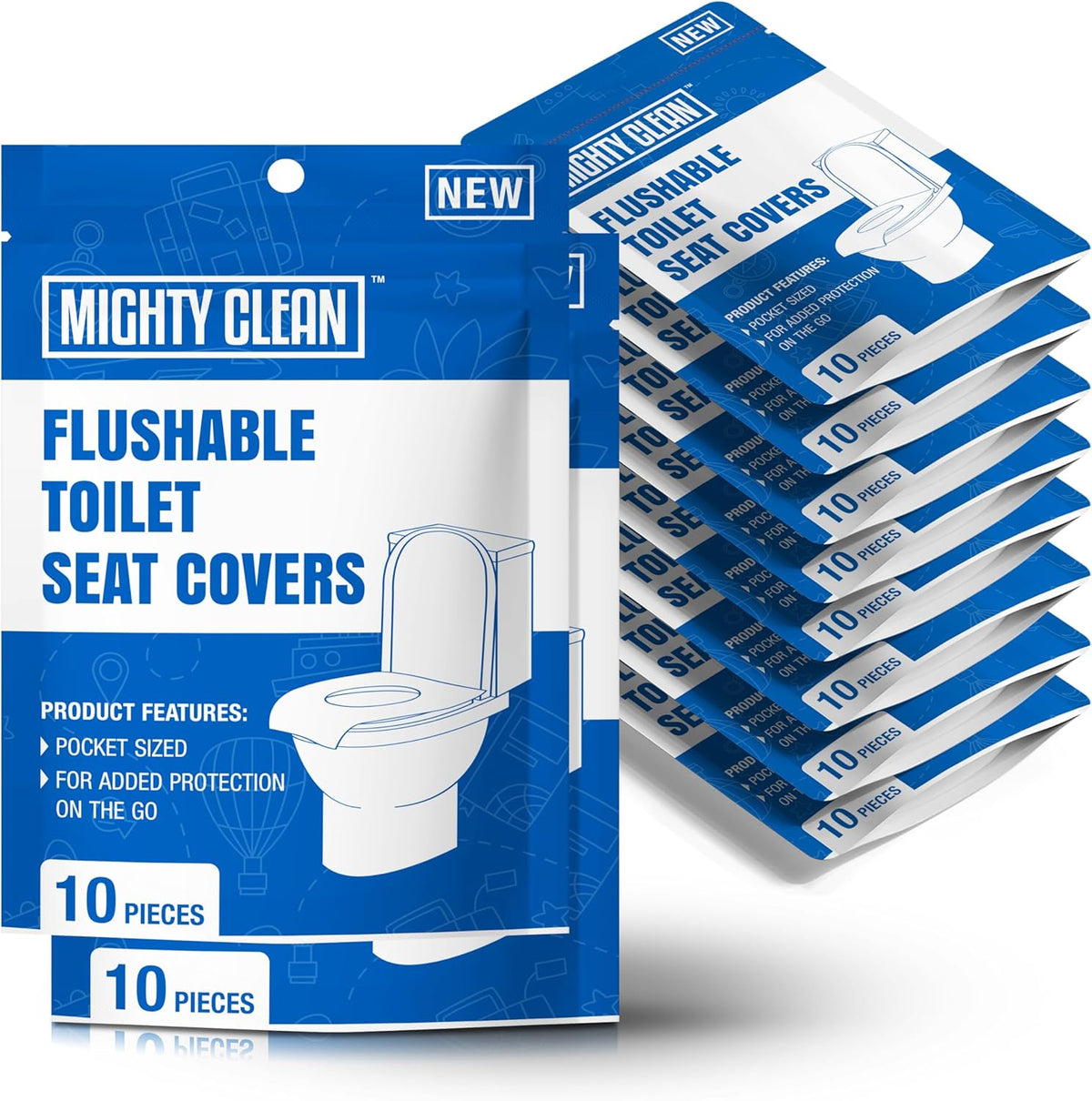 Toilet Seat Covers Flushable (100 Pack) - Upgraded XL Size| Biodegradable Paper Covers for Adults
