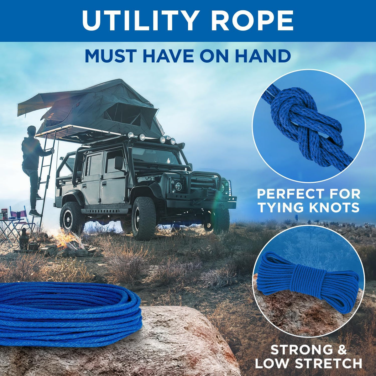 TECEUM Cotton Rope 3/16” (5 mm) – 100 FT – Strong All-Purpose Braided Rope – Natural Cotton – for