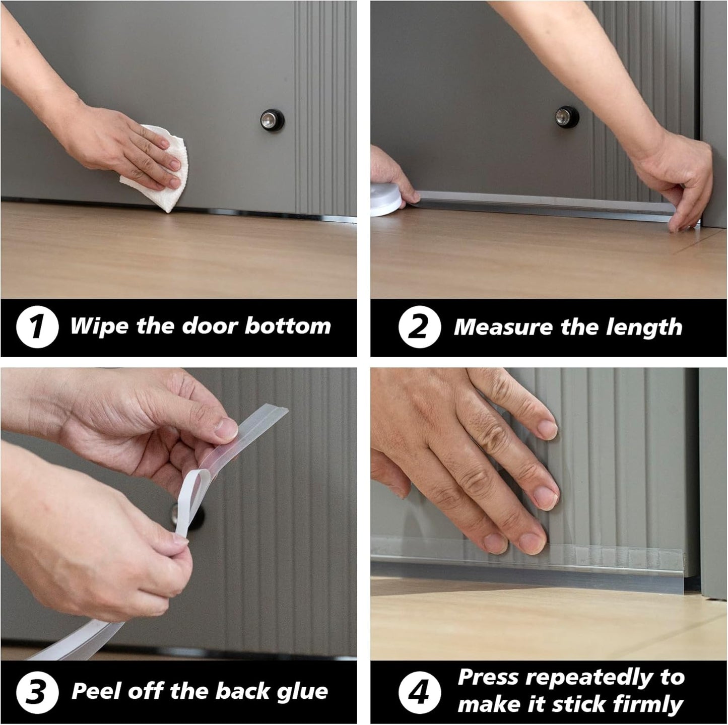 RECAPS 35mm 16.4 Feet Silicone Weather Stripping Door Seal, Transparent Under Door Gap Filler for