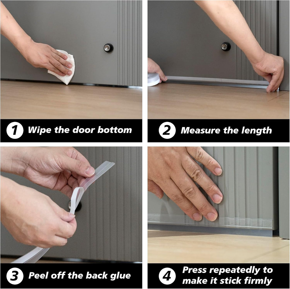 RECAPS 35mm 16.4 Feet Silicone Weather Stripping Door Seal, Transparent Under Door Gap Filler for