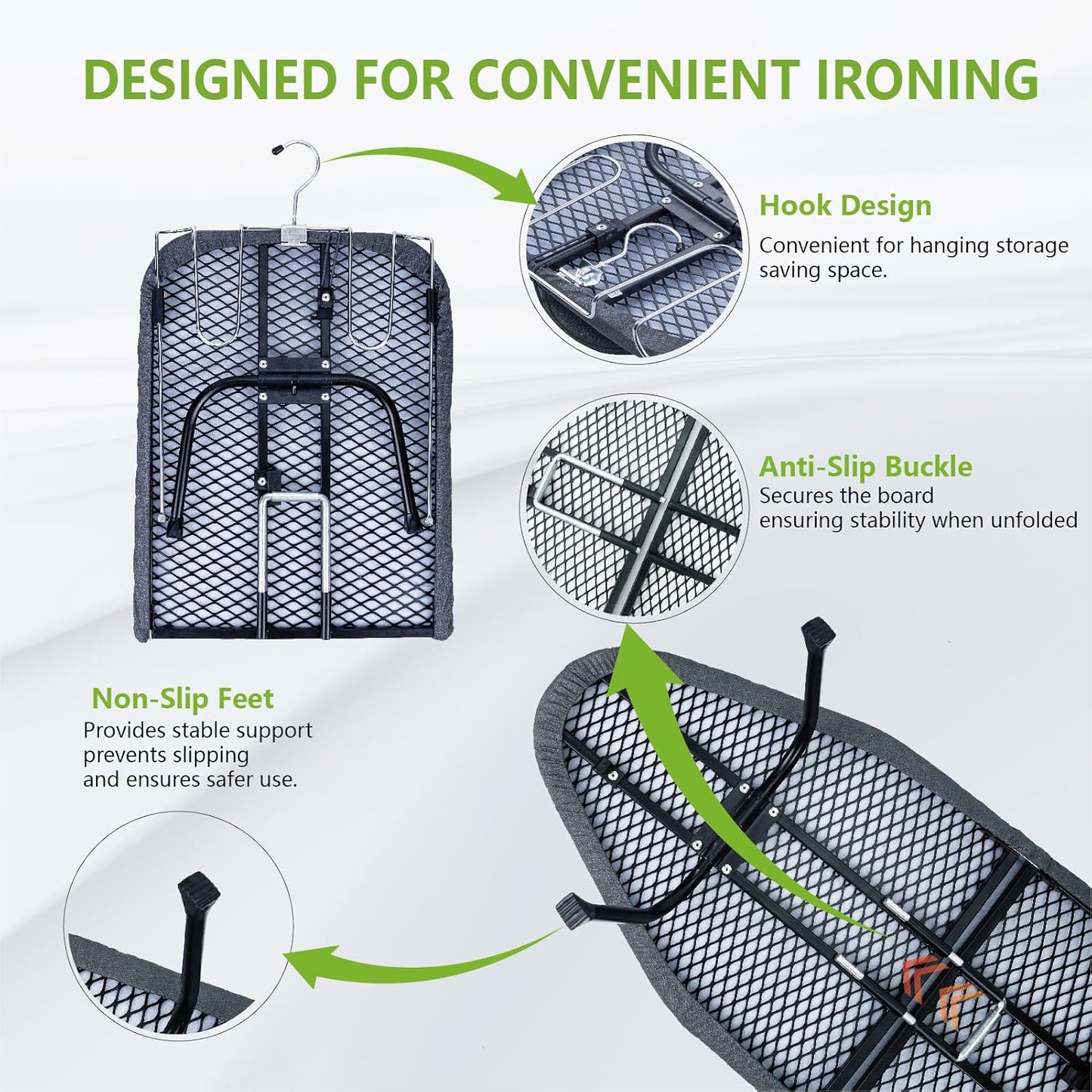 Foldable Table Top Ironing Board with Iron Rest, Portable Ironing Board Small with Heat Resistant