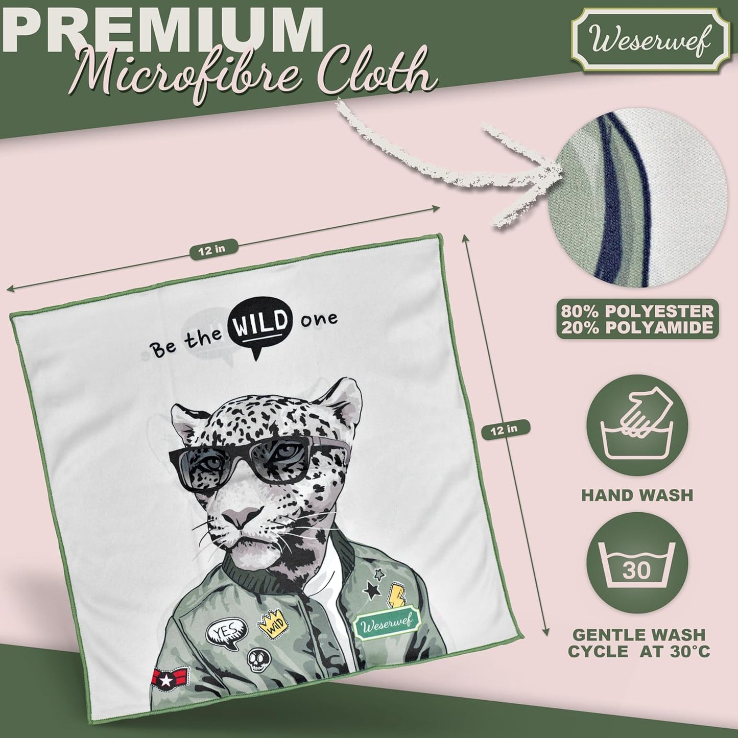 WESERWEF Design Microfiber Glasses Cleaning Cloth – Premium Cleaning Cloth for Eyeglasses, Screens