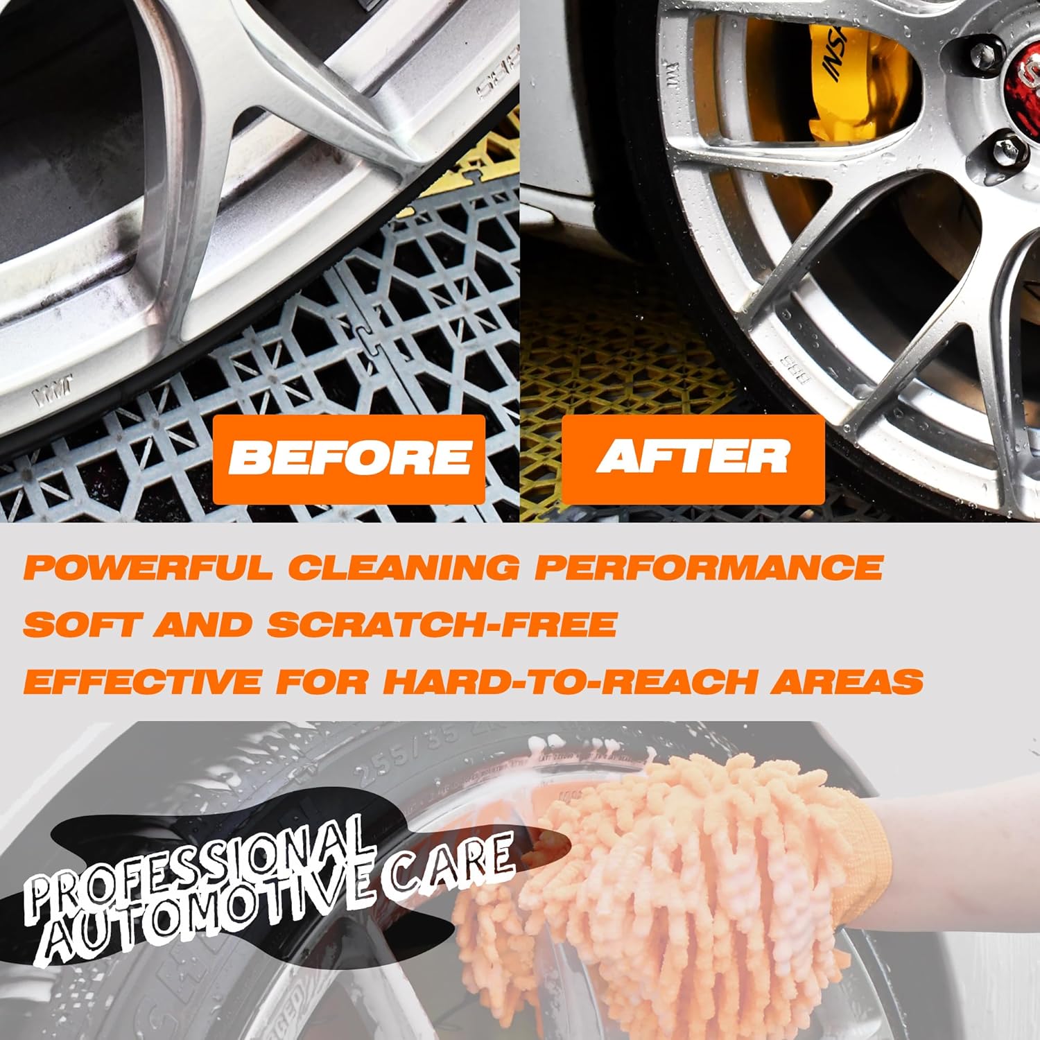 Raeyuan Car Wash Mitt Microfiber 3 Pack Scratch Proof & Lint-Free Wash Mitt for Cars, SUVs, Trucks
