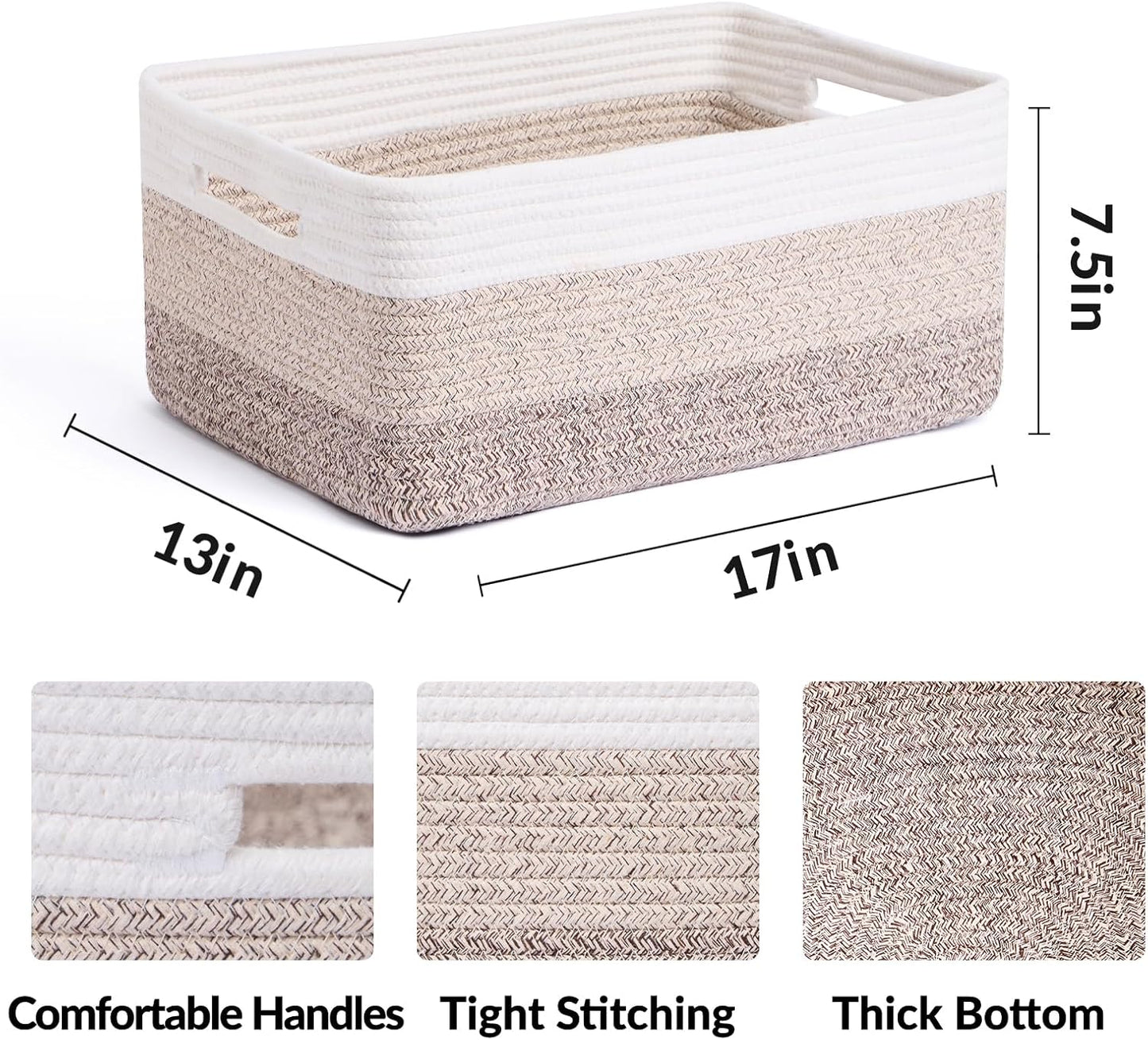Large Storage Baskets for Organizing, Closet Shelf Baskets for Clothes Blanket Towels, Baby