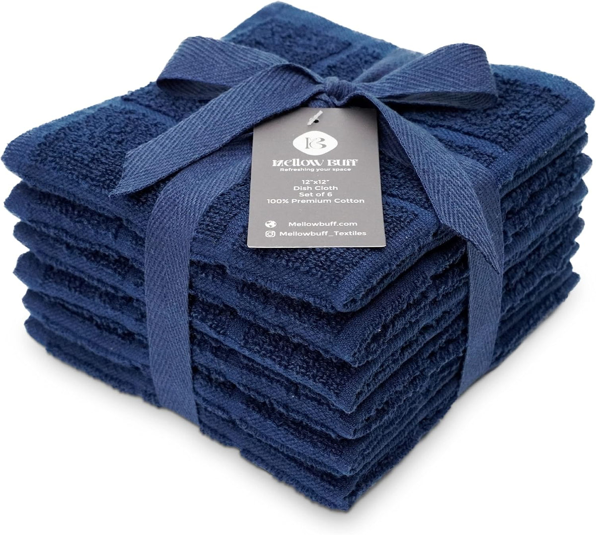 100% Cotton Terry Dish Cloth & Dish Towel, 6 Pack, Super Soft and Absorbent Kitchen Towels, Perfect