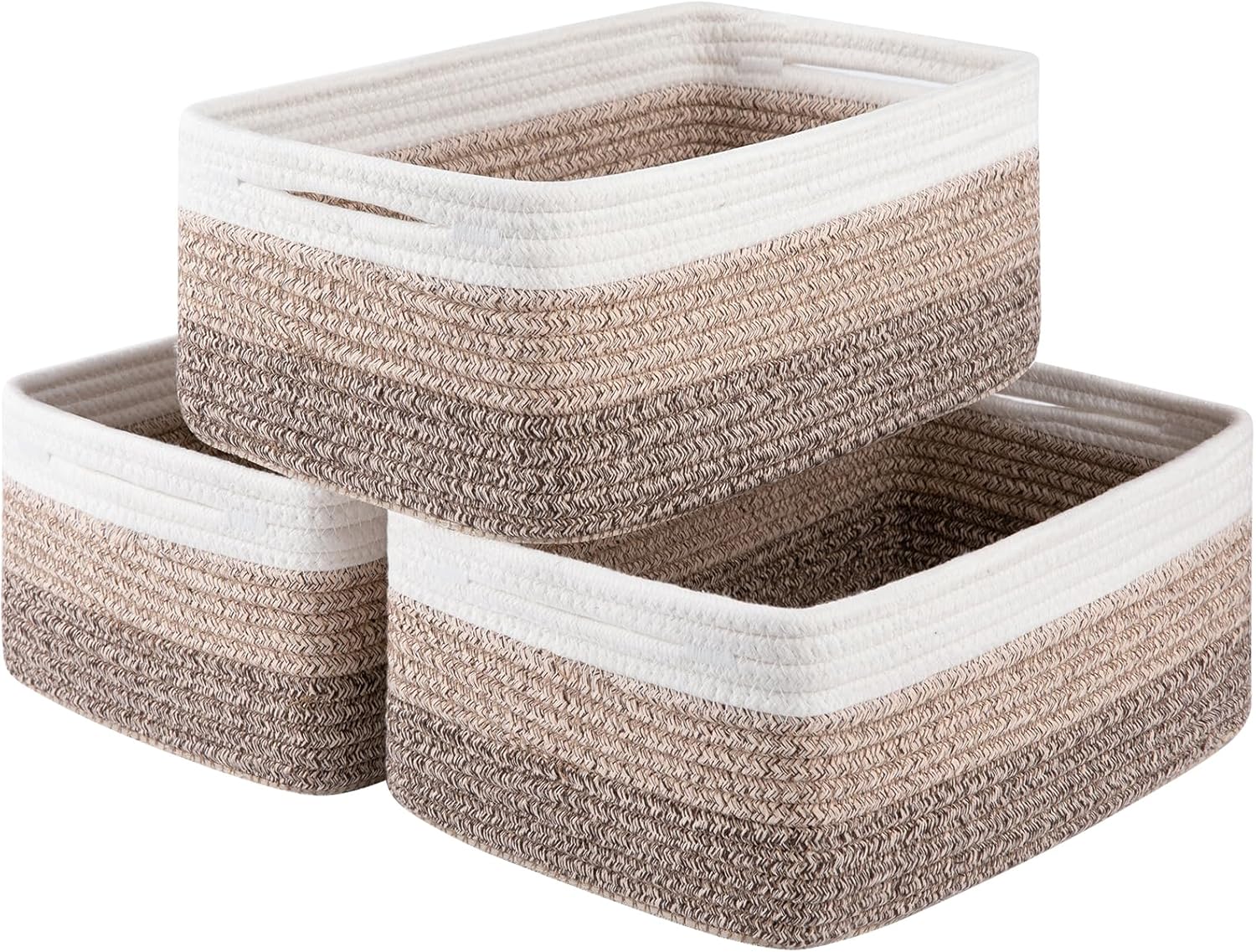 3 Pack Small Storage Baskets for Organizing, Cute Woven Decorative Gift Baskets for Shelves, Mini