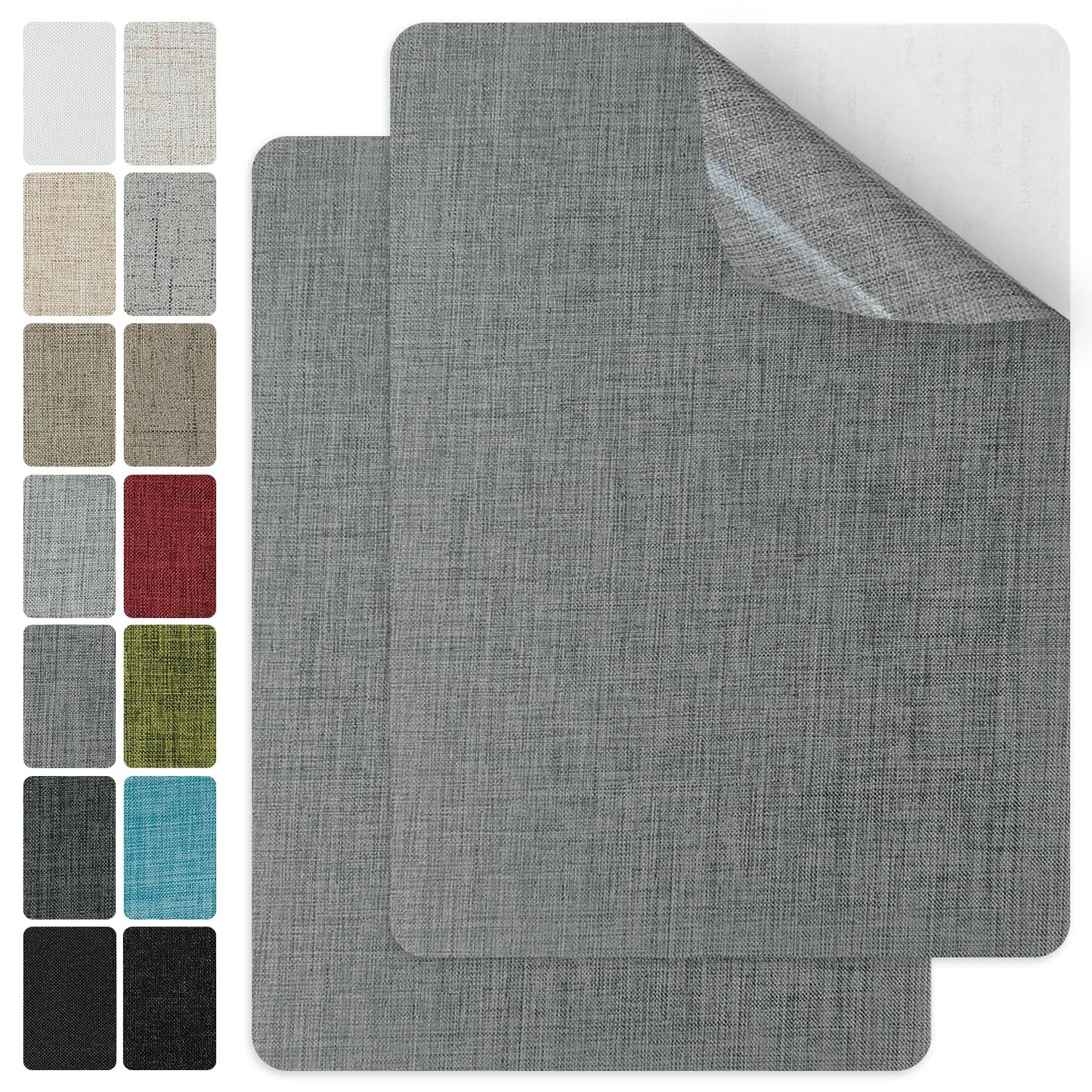 J.CARP 2Pcs Linen Repair Patches, Large Self-Adhesive Fabric Patch for Sofas, Couch, Furniture, Car