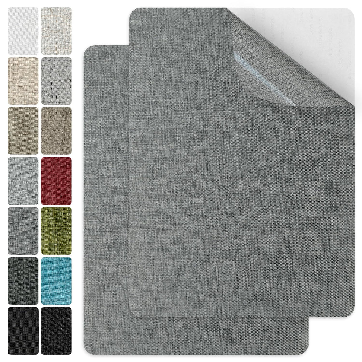 J.CARP 2Pcs Linen Repair Patches, Large Self-Adhesive Fabric Patch for Sofas, Couch, Furniture, Car