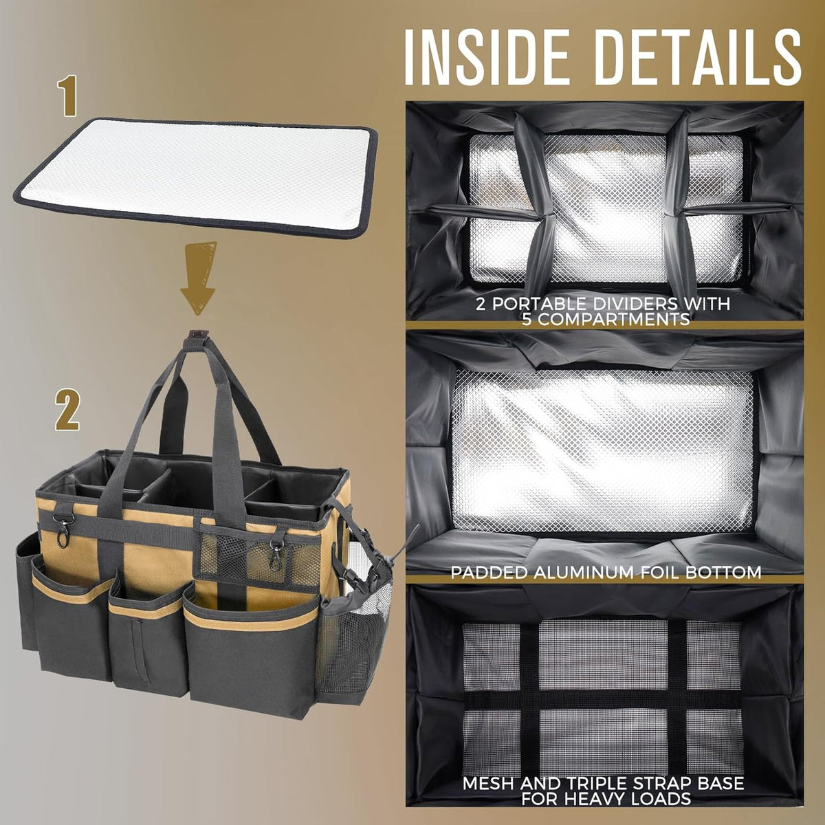 Wearable Cleaning Caddy Organizer with Handle & Shoulder Straps for Housekeepers, Under Sink & Car