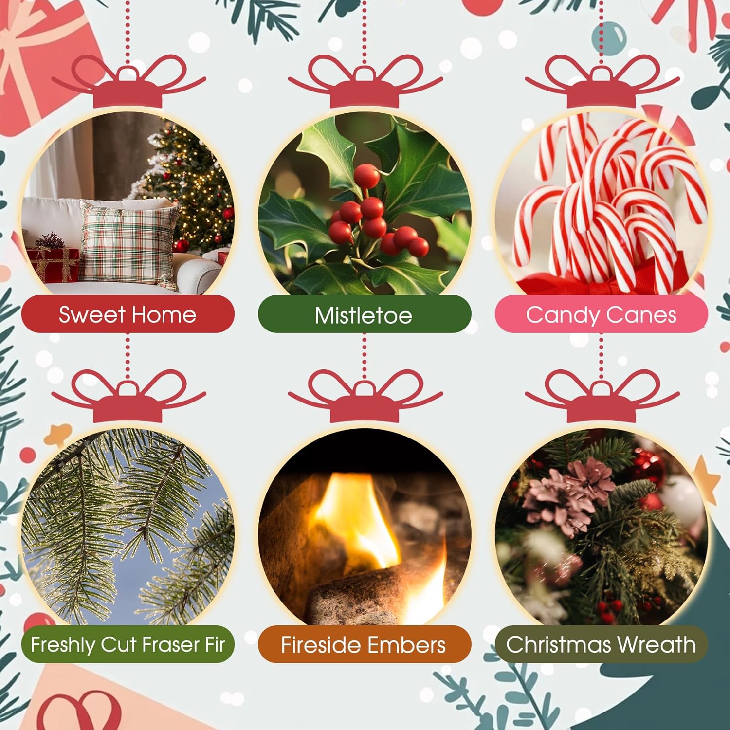 SCENTORINI Christmas Wax Melts, Soy Wax Melts for Wax Warmers Non-Toxic, 12-Pack Scented Wax Cubes