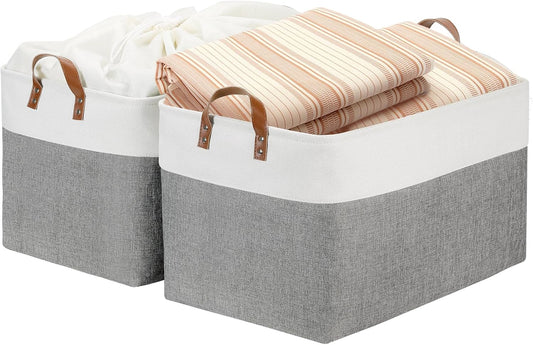 DULLEMELO Extra Large Storage Baskets for Organizing 22"x15"x13" Foldable Fabric Storage Baskets