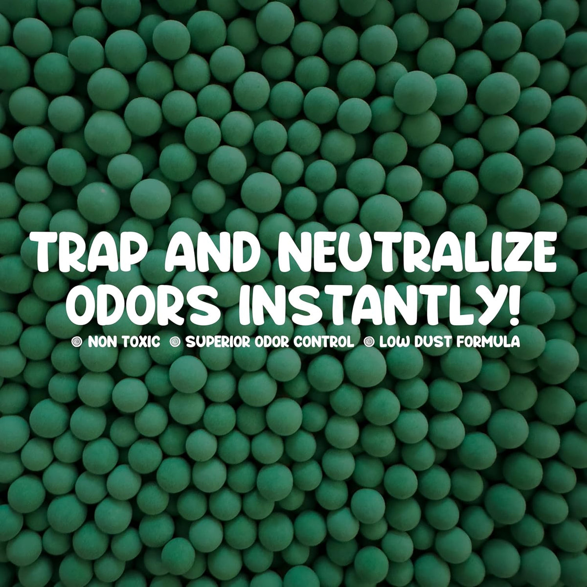 Cat Deodorant Beads | Green Apple Scent, Low-Dust & Non Toxic Litter Box, Superior Odor Control