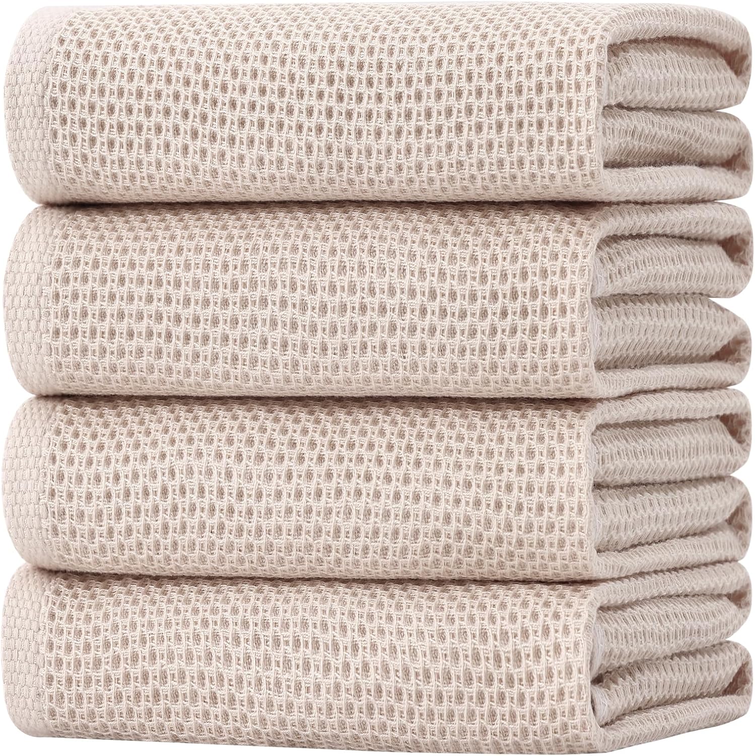Homaxy 100% Cotton Oversized Waffle Weave Kitchen Dish Towels, Ultra Soft Absorbent Quick Drying
