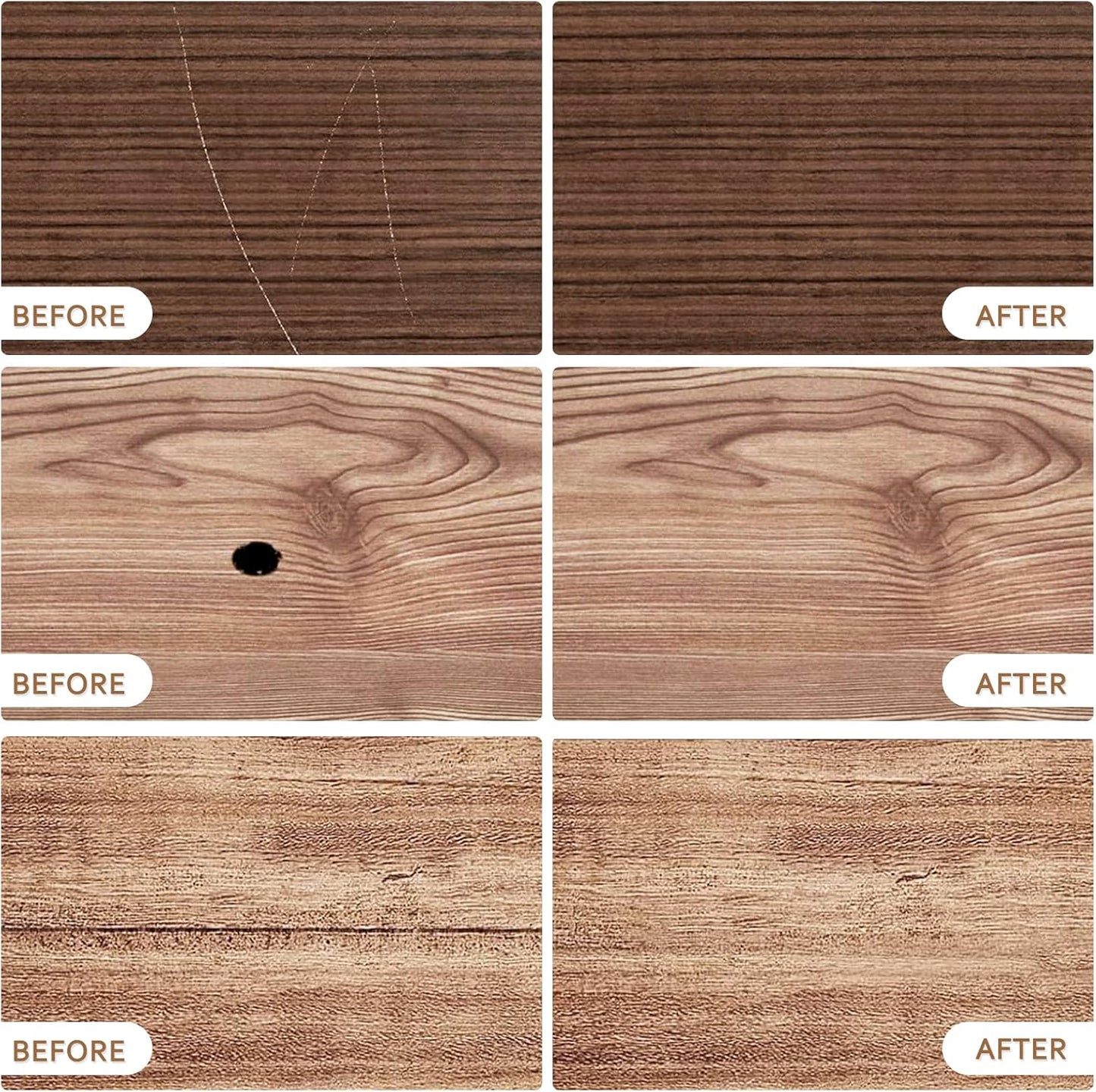 Wood Furniture Repair Kit- 8 Colors Wood Fillers and Touch Up Markers, New Upgrade Wood Repair Kit