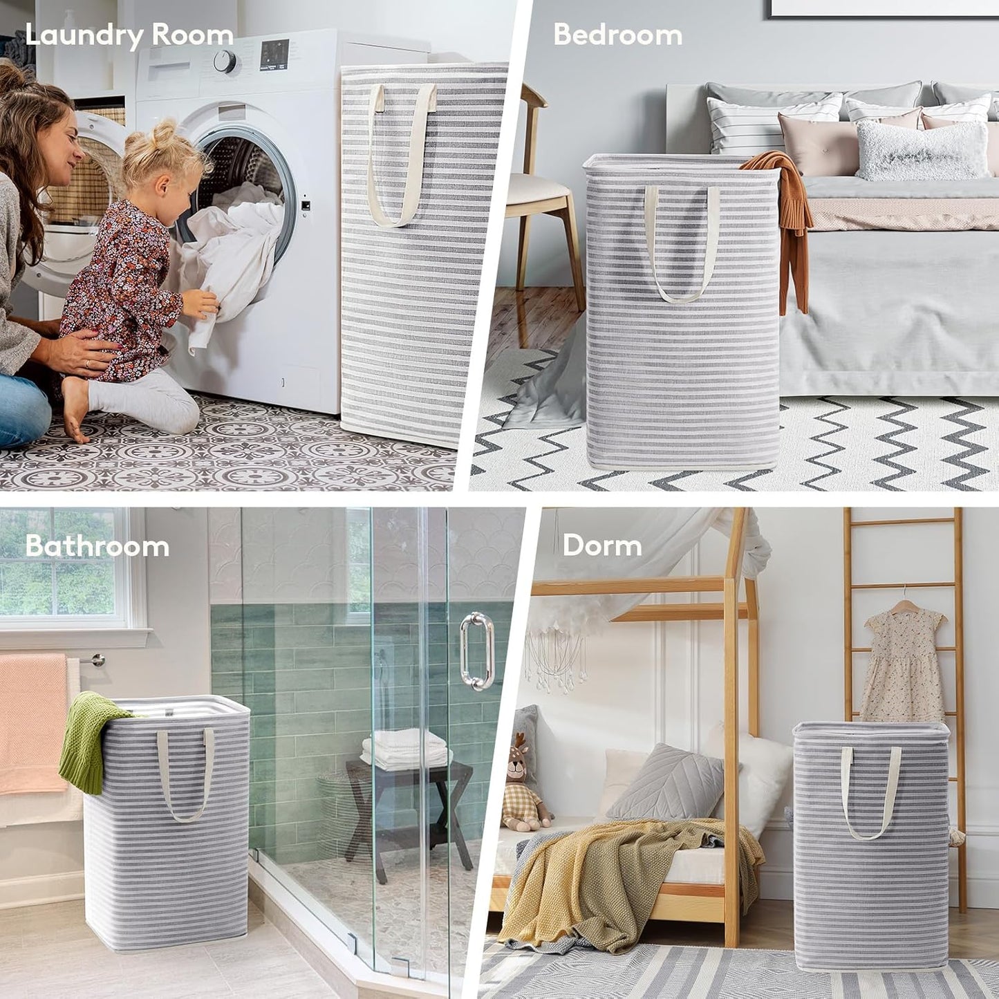 Lifewit 3 Pack Laundry Hamper Large Collapsible Laundry Baskets, Freestanding Waterproof Clothes