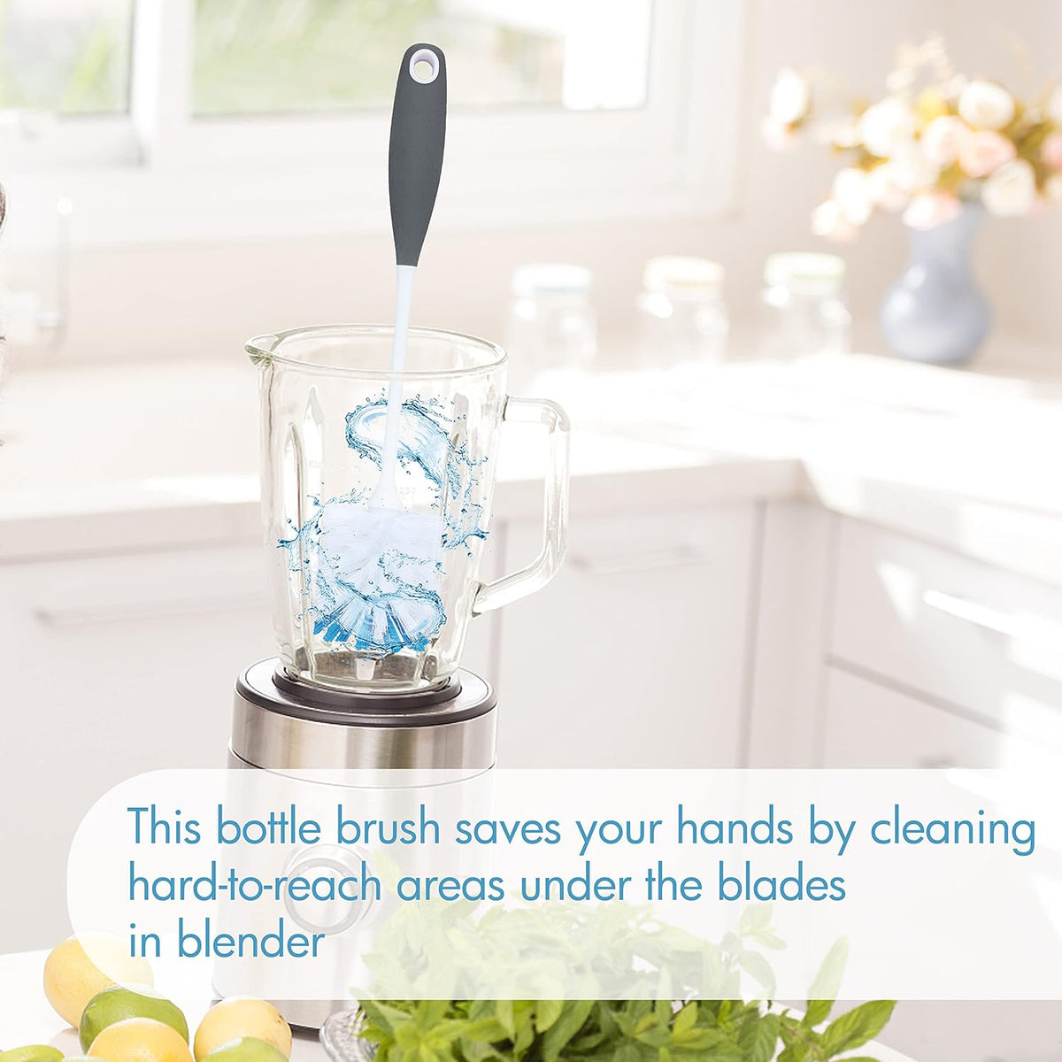 PHYEX 2 Pack Long Handle Bottle Scrubbing Brushes, Bottle Cleaner for Washing Glasswares, Wine