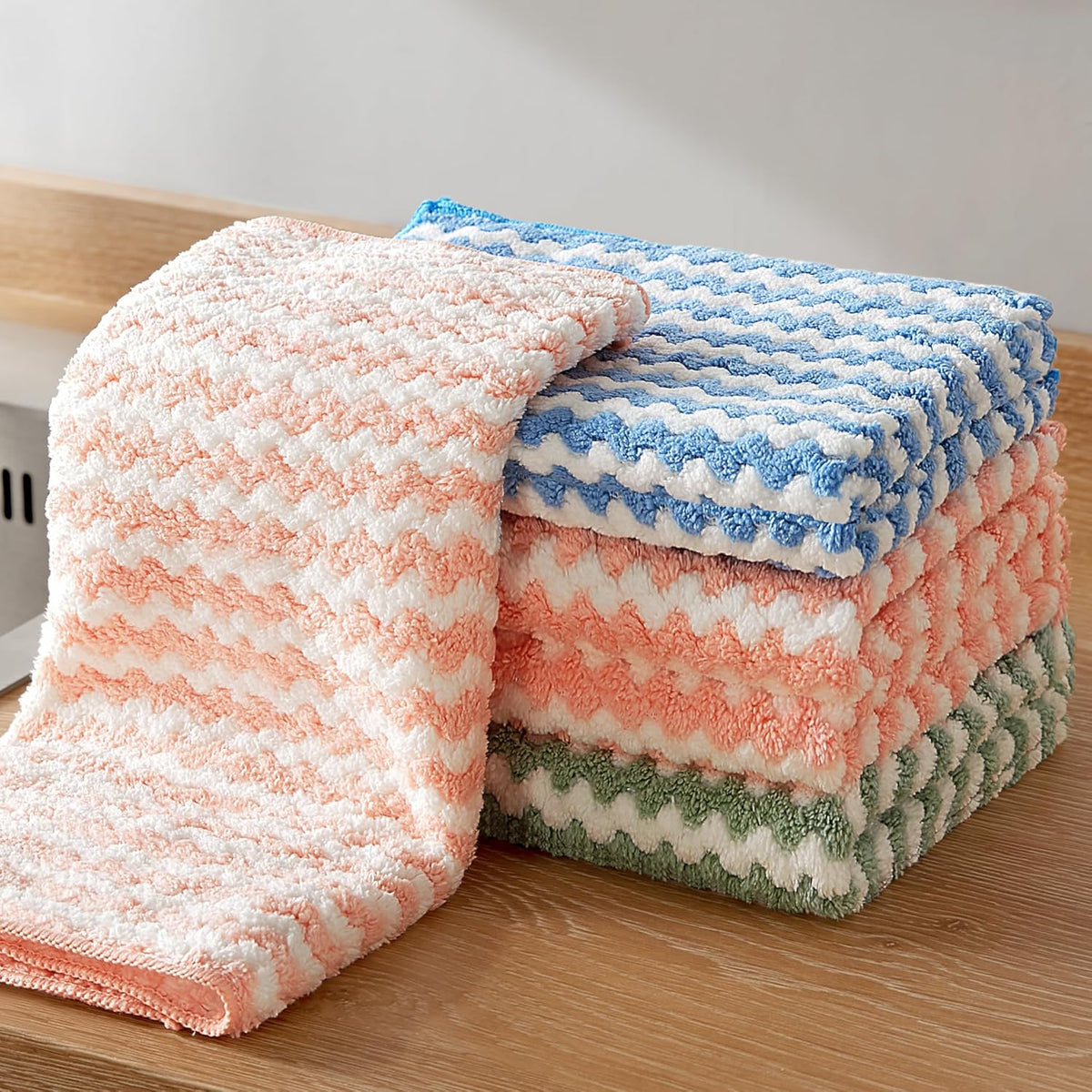JOYMOOP 5 Pack Microfiber Cleaning Cloth, All-Purpose Microfiber Towels, Absorbent Streak Free Lint