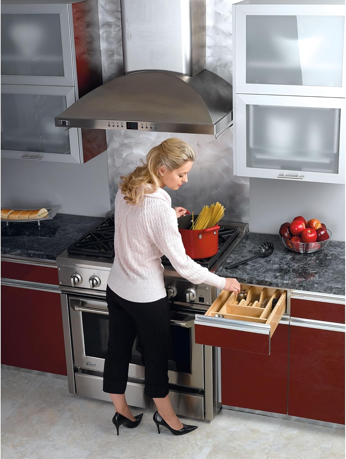 Rev-A-Shelf Trim-to-Fit Silverware Drawer Organizer For Kitchen Utensils, Cutlery Cabinet Storage
